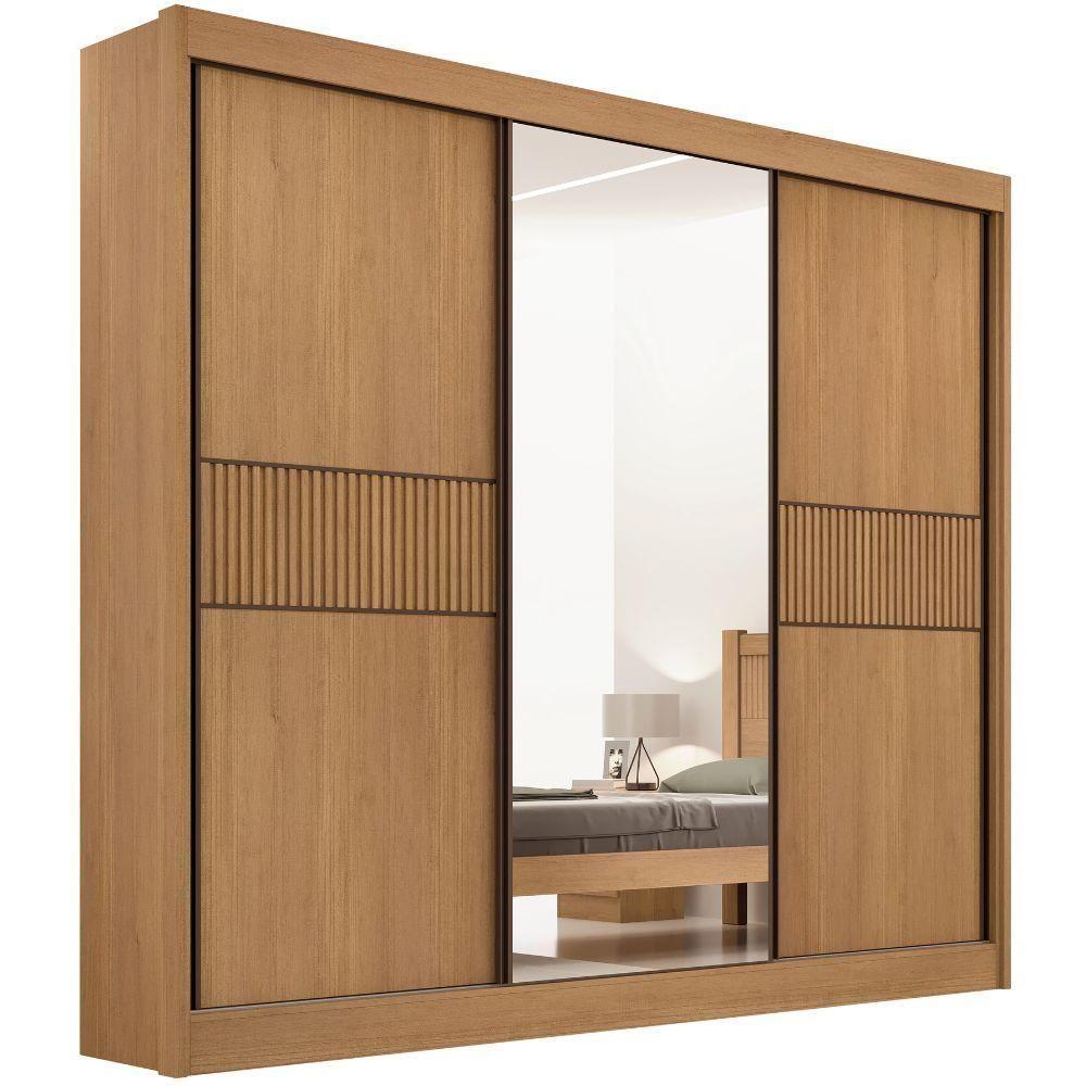 Guarda Roupa Cristal Ripado Cinamomo Off White 3 Portas 6 Gavetas D?doro - 7