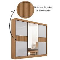 Guarda Roupa Cristal Ripado Cinamomo Off White 3 Portas 6 Gavetas D?doro - 5