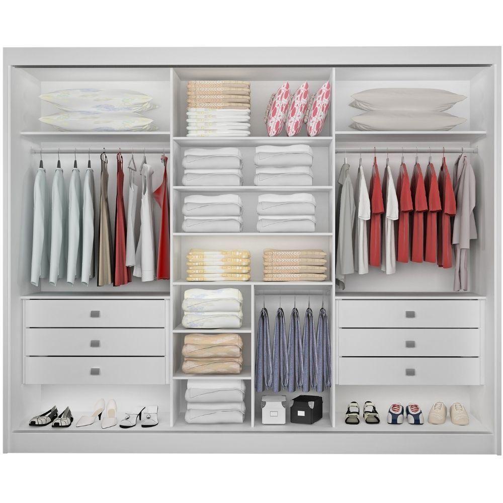 Guarda Roupa Dubai Branco 3 Portas 6 Gavetas D?doro - 2