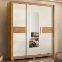 Guarda Roupa Casal 3p Espelho 202 Cm Canada Freijo Off White Moval - 2