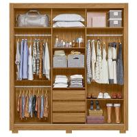 Guarda Roupa Casal 3p Espelho 202 Cm Canada Freijo Off White Moval - 5