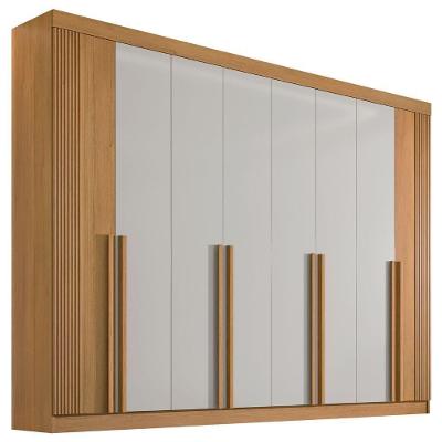 Guarda Roupa Daymont Ripado Cinamomo Off White 8 Portas 8 Gavetas D?doro