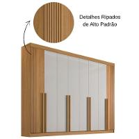 Guarda Roupa Daymont Ripado Cinamomo Off White 8 Portas 8 Gavetas D?doro - 5