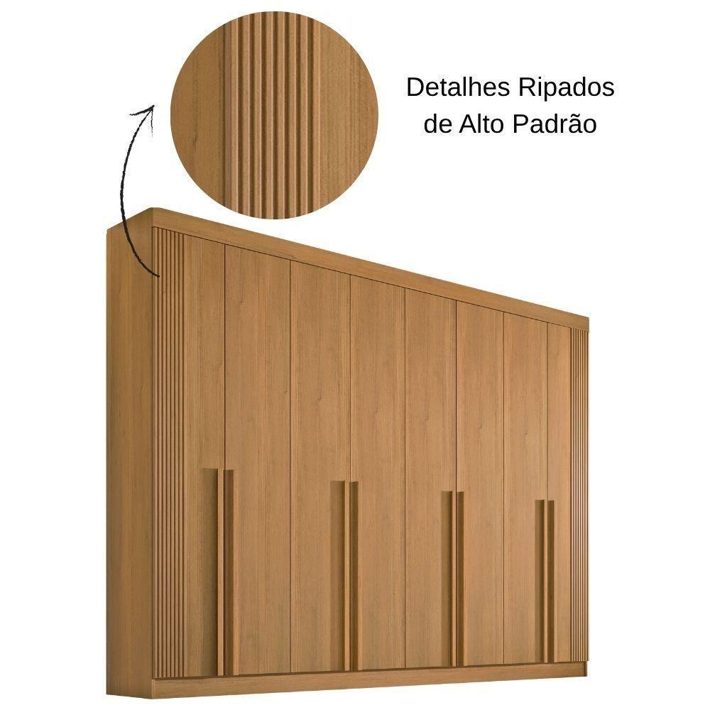 Guarda Roupa Daymont Ripado Cinamomo 8 Portas 8 Gavetas D?doro - 4