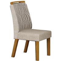 Conjunto 2 Cadeiras De Jantar Ilhéus Linho Palha Pés Em Madeira Leifer Móveis - 3