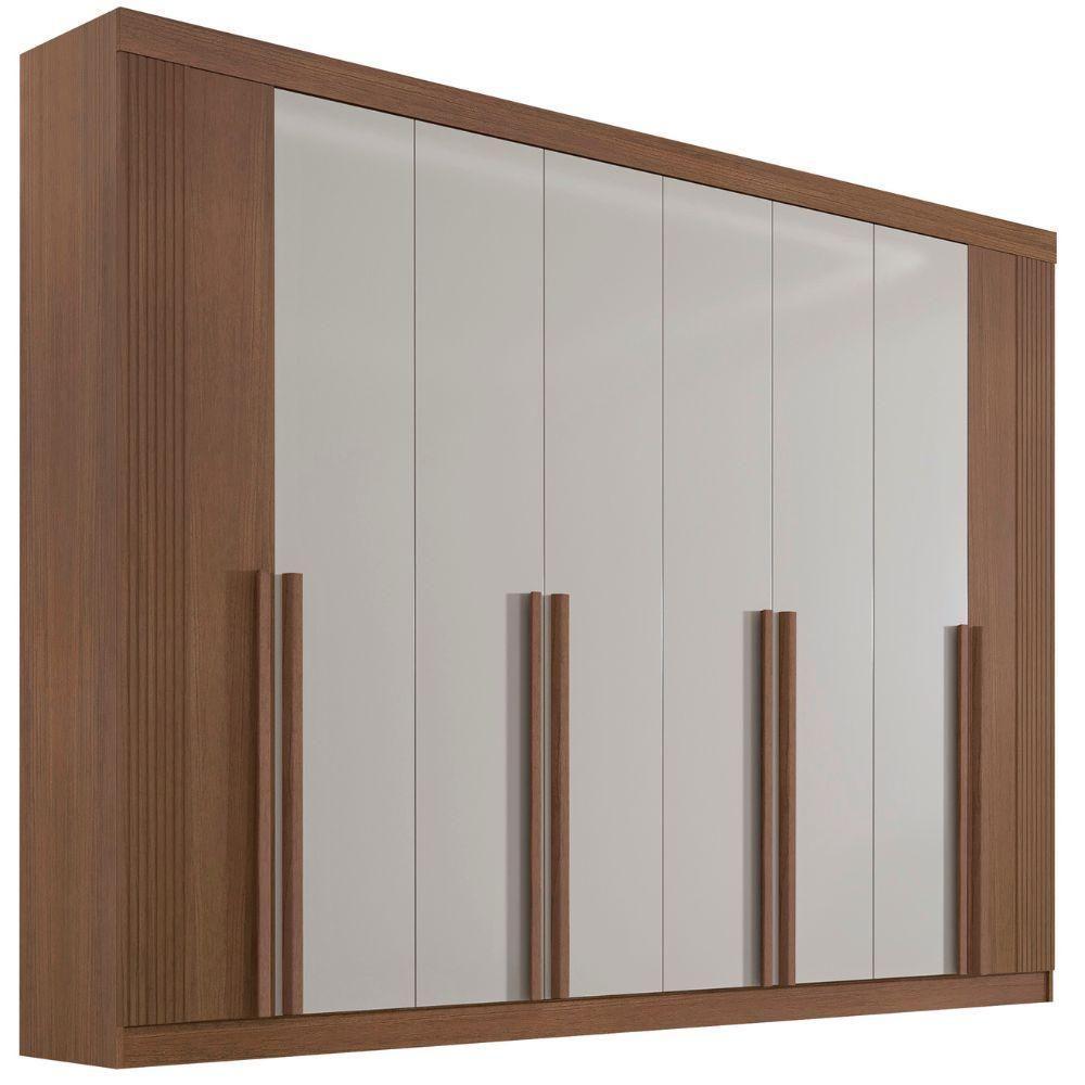 Guarda Roupa Daymont Ripado Castanho Off White 8 Portas 8 Gavetas D?doro - 1
