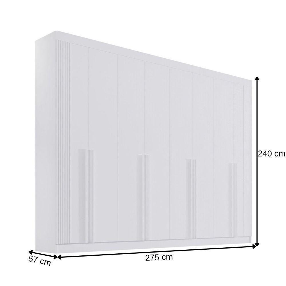 Guarda Roupa Daymont Ripado Castanho Off White 8 Portas 8 Gavetas D?doro - 3