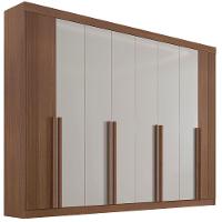 Guarda Roupa Daymont Ripado Castanho Off White 8 Portas 8 Gavetas D?doro - 1