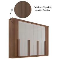 Guarda Roupa Daymont Ripado Castanho Off White 8 Portas 8 Gavetas D?doro