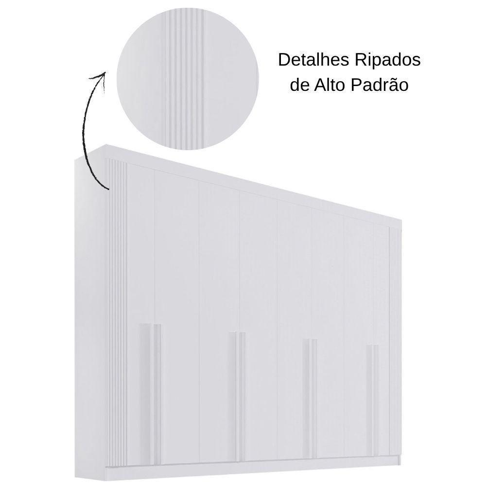 Guarda Roupa Daymont Ripado Branco 8 Portas 8 Gavetas D?doro - 4