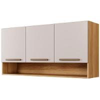 Armário Aéreo New 3 Portas Cinamomo Off White Arte Móveis - 7