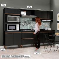 Cozinha Completa Com Balcão Sabrina 6pçs Mdp Menu Móveis Preto - 2