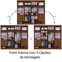 Guarda Roupa Daymont Ripado Castanho Linho 8 Portas 8 Gavetas D?doro - 2