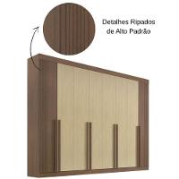 Guarda Roupa Daymont Ripado Castanho Linho 8 Portas 8 Gavetas D?doro