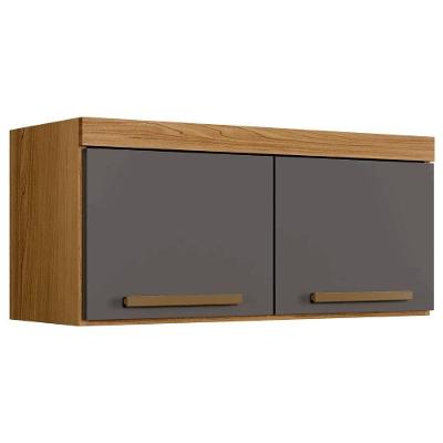 Armário Aéreo Granada 2 Portas Cinamomo Grafite Arte Móveis