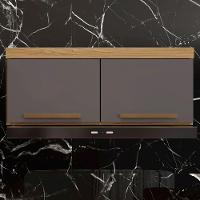 Armário Aéreo Granada 2 Portas Cinamomo Grafite Arte Móveis - 2