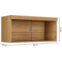 Armário Aéreo Granada 2 Portas Cinamomo Grafite Arte Móveis - 3