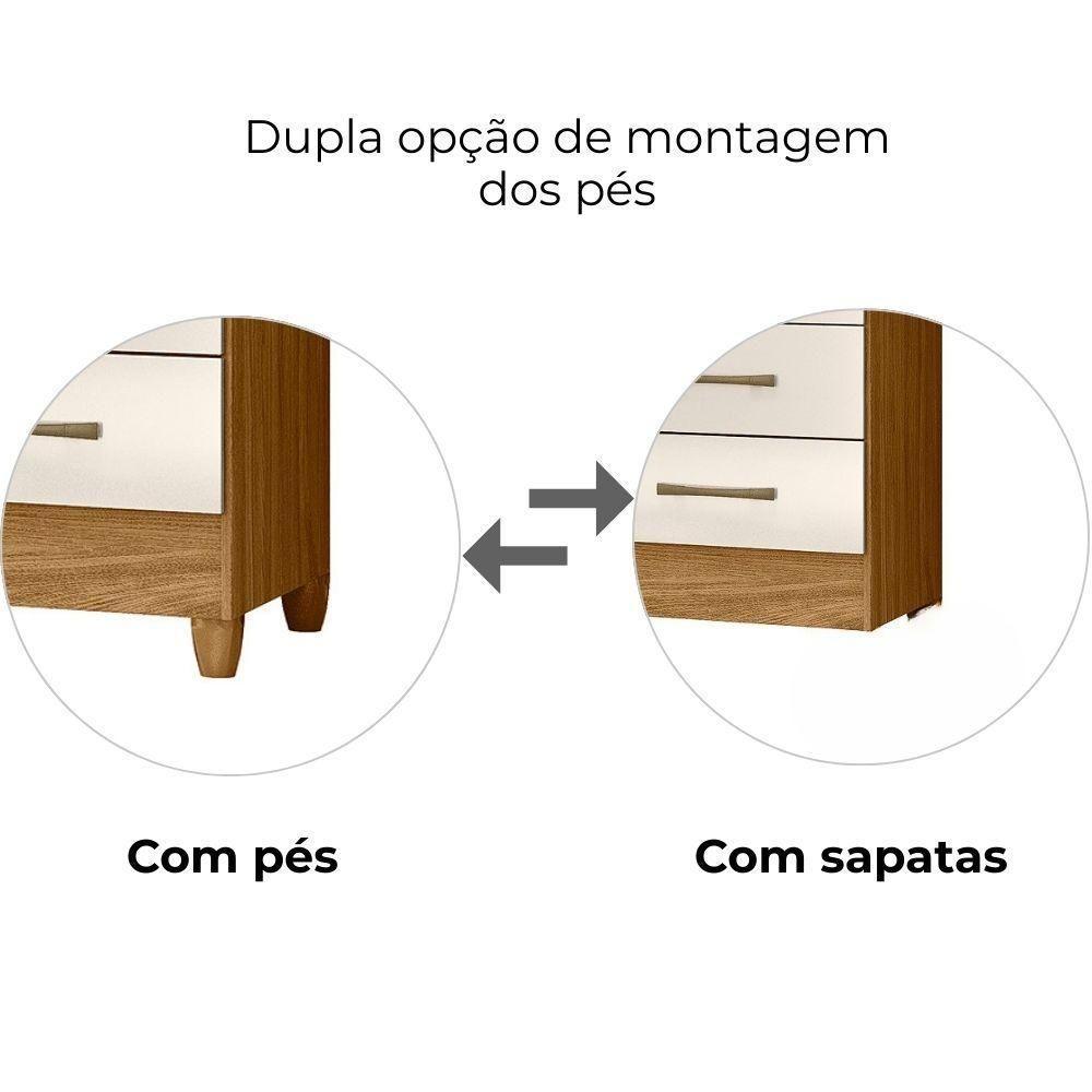 Guarda Roupa Solteiro Lima 3 Portas 182x82 Cm Freijo Off White Moval - 5