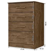 Guarda Roupa Com Espelho Casal Ms912 Com Cômoda Ms913 E Armário Multiuso New íris Castanho Wood – Moval - 7