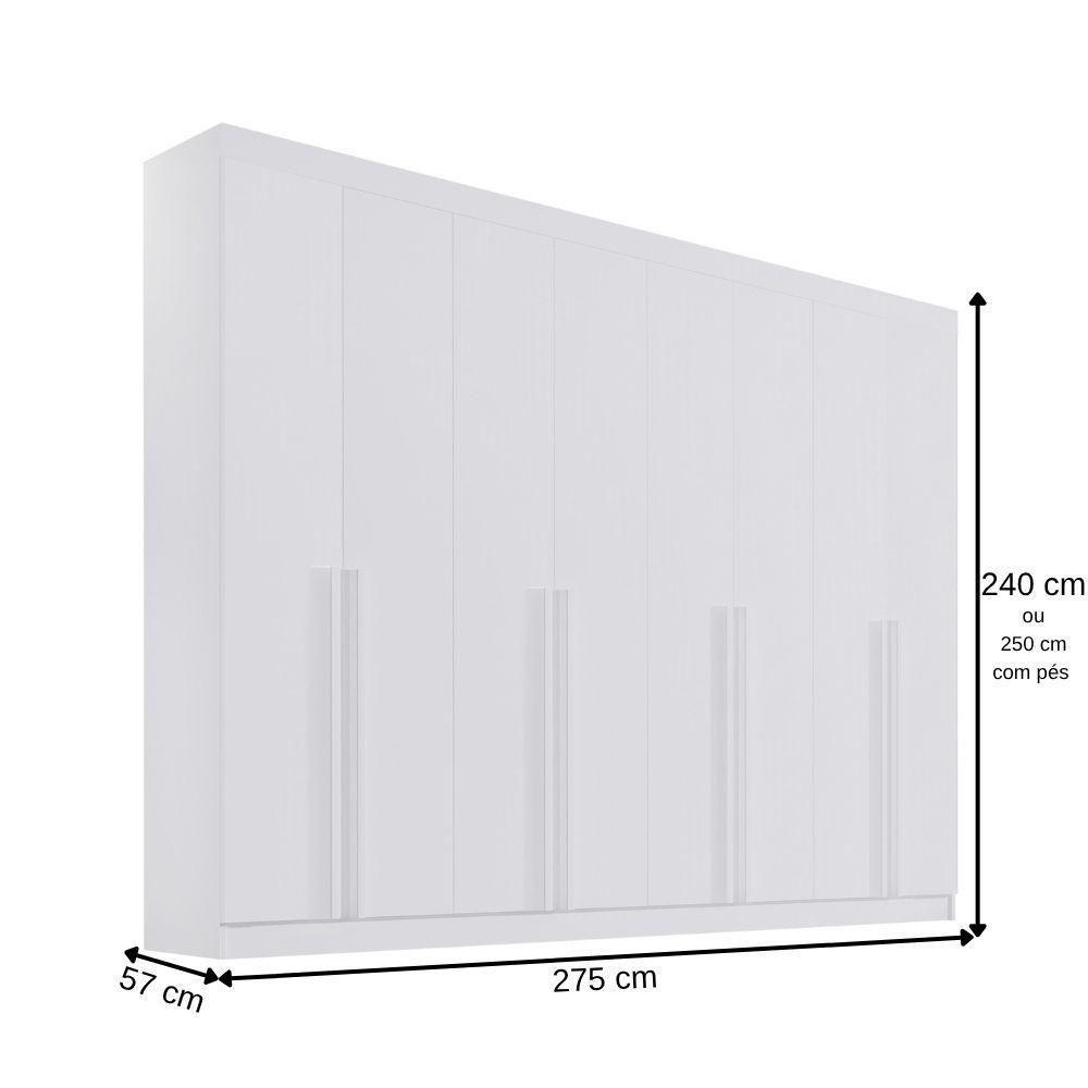 Guarda Roupa Daymont Castanho Off White 8 Portas 8 Gavetas D?doro - 3