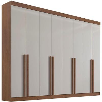 Guarda Roupa Daymont Castanho Off White 8 Portas 8 Gavetas D?doro