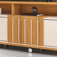 Painel Para Tv 70? Bancada Com Rodízio Karen 1.8 Cinamomo-off White H01 - DRossi - 10