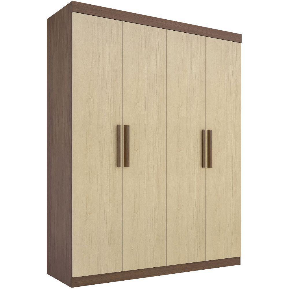 Guarda Roupa Colibri Castanho Linho 4 Portas 3 Gavetas D?doro - 1