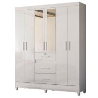 Guarda Roupa Com Espelho Casal Itatiba Com Cômoda Vênus Com Pés E Multiuso Jade Branco Brilho – Moval - 2