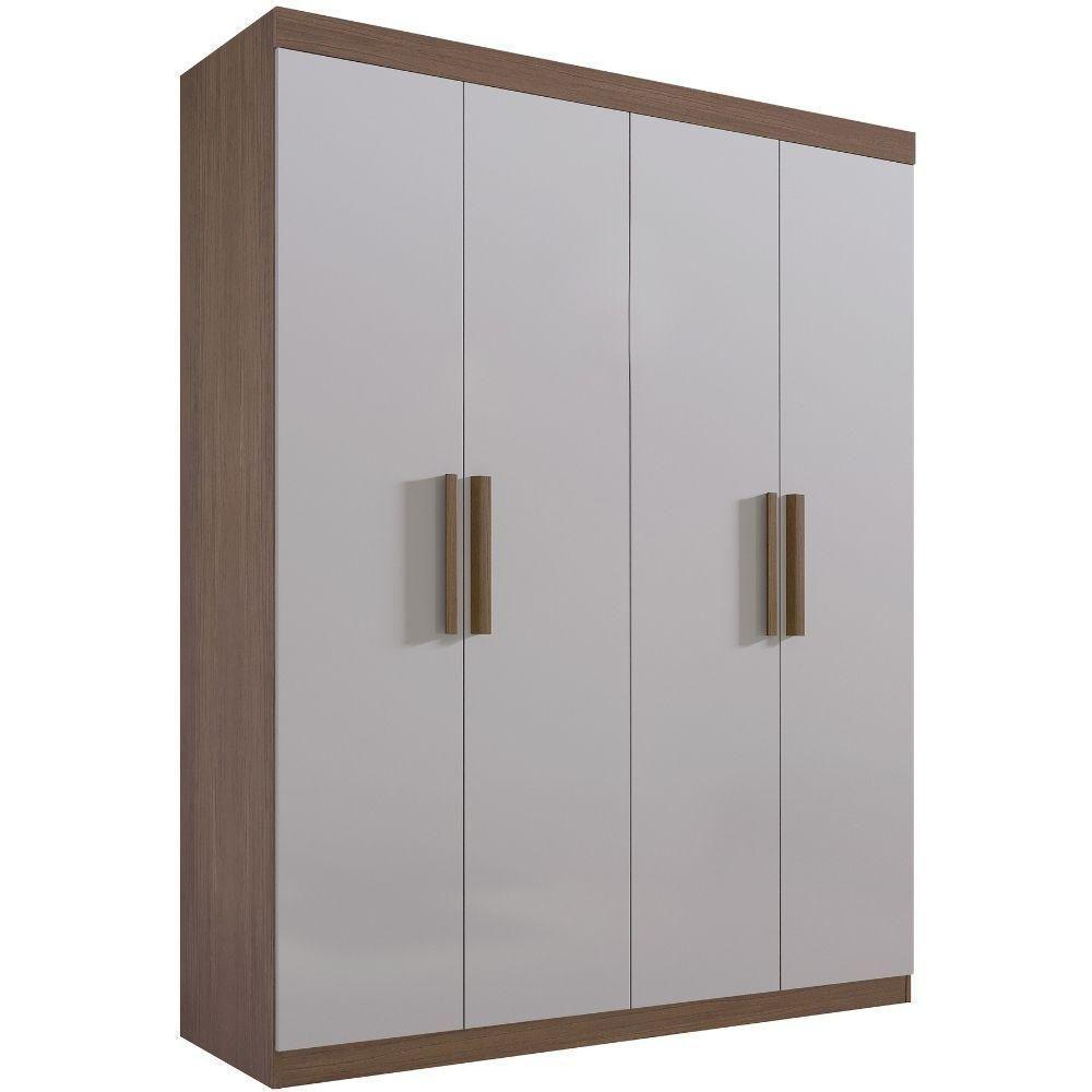 Guarda Roupa Colibri Castanho Off White 4 Portas 3 Gavetas D?doro - 1