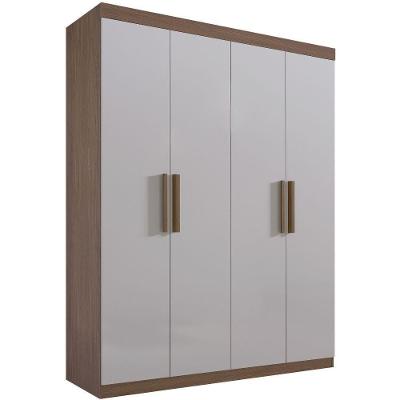Guarda Roupa Colibri Castanho Off White 4 Portas 3 Gavetas D?doro
