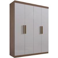 Guarda Roupa Colibri Castanho Off White 4 Portas 3 Gavetas D?doro - 1