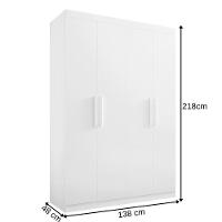 Guarda Roupa Colibri Castanho Off White 4 Portas 3 Gavetas D?doro - 3