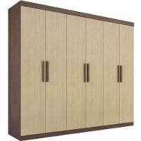 Guarda Roupa Colibri Castanho Linho 6 Portas 6 Gavetas D?doro - 1