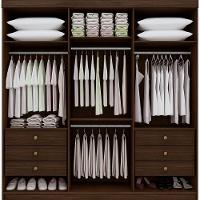 Guarda Roupa Colibri Castanho Linho 6 Portas 6 Gavetas D?doro - 2