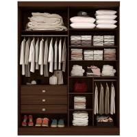 Guarda Roupa Da Vinci Plus Castanho Off White 4 Portas 3 Gavetas D?doro - 2