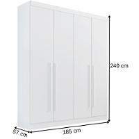 Guarda Roupa Da Vinci Plus Castanho Off White 4 Portas 3 Gavetas D?doro - 3