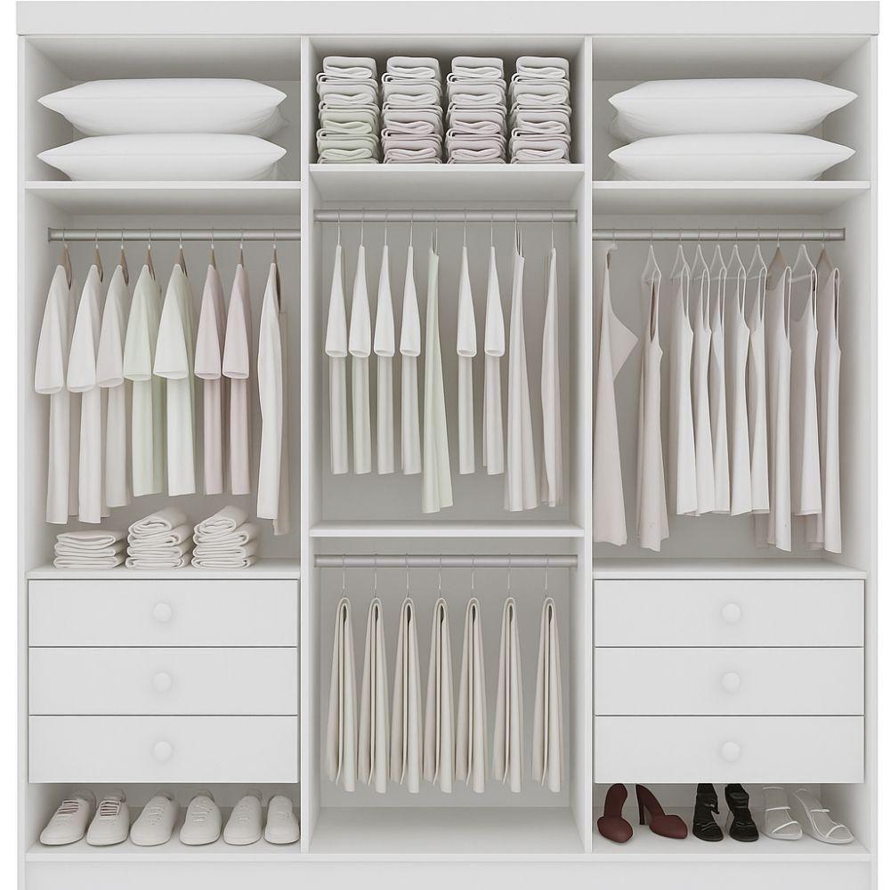 Guarda Roupa Colibri Branco 6 Portas 6 Gavetas D?doro - 2