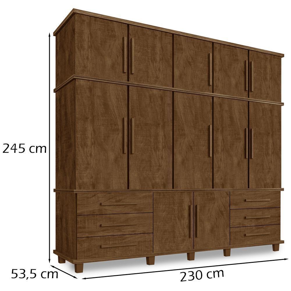 Guarda Roupa Casal Triplex 12 Portas 00103500 Malbec Lpa Malbec - 3