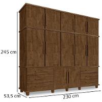 Guarda Roupa Casal Triplex 12 Portas 00103500 Malbec Lpa Malbec - 3