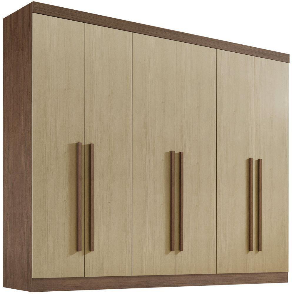 Guarda Roupa Da Vinci Plus Castanho Linho 6 Portas 6 Gavetas D?doro - 1