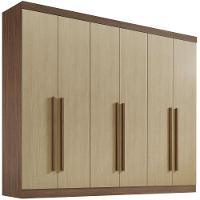 Guarda Roupa Da Vinci Plus Castanho Linho 6 Portas 6 Gavetas D?doro - 1