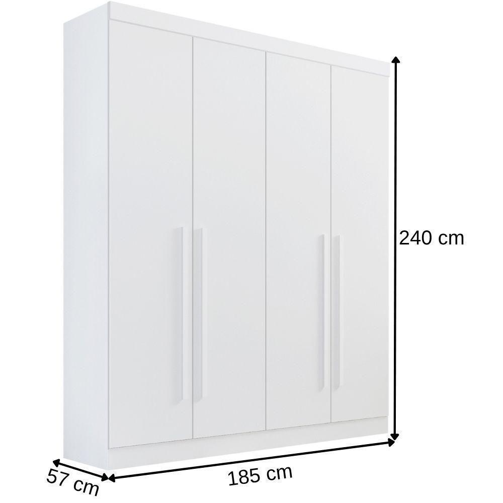 Guarda Roupa Da Vinci Plus Castanho 4 Portas 3 Gavetas D?doro - 3