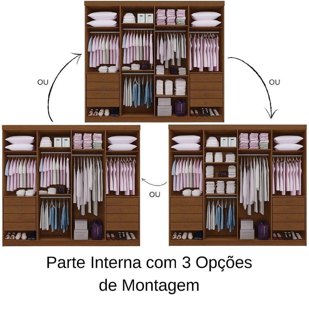 Guarda Roupa Daymont Castanho 8 Portas 8 Gavetas D?doro - 2