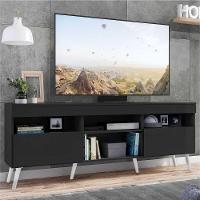 Rack Tv 65" Retrô 2 Portas Paris Multimóveis V3327 Preto/Branco Preto/Branco - 7