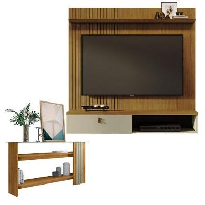 Estante Home Theater Suspenso íris Com Aparador Frizz Cumaru Opala - Madetec