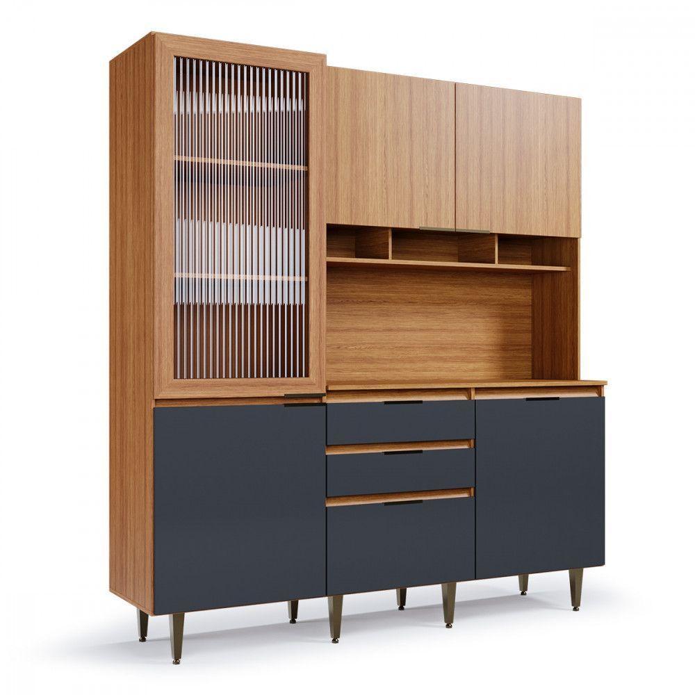 Armário De Cozinha Superiore 5 Portas 3 Gavetas Batrol Freijo/grafite - 1