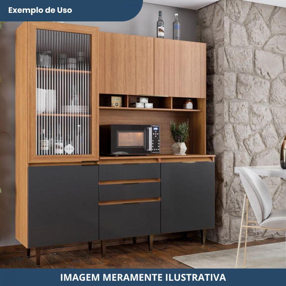 Armário De Cozinha Superiore 5 Portas 3 Gavetas Batrol Freijo/grafite - 4