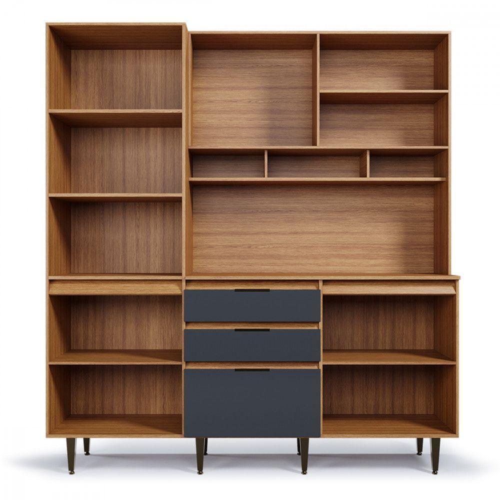 Armário De Cozinha Superiore 5 Portas 3 Gavetas Batrol Freijo/grafite - 8