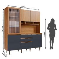 Armário De Cozinha Superiore 5 Portas 3 Gavetas Batrol Freijo/grafite - 3