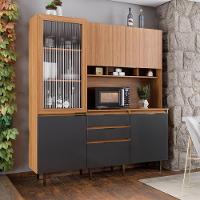 Armário De Cozinha Superiore 5 Portas 3 Gavetas Batrol Freijo/grafite - 5